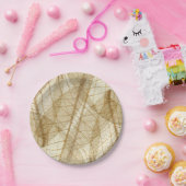 Rustic Sheer Cream Lace Leaves Papieren Bordje (Feest)