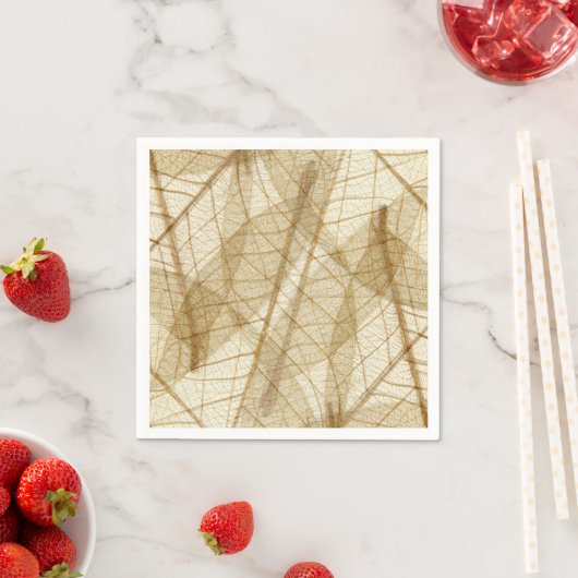 Rustic Sheer Cream Lace Leaves Servet (Insitu)