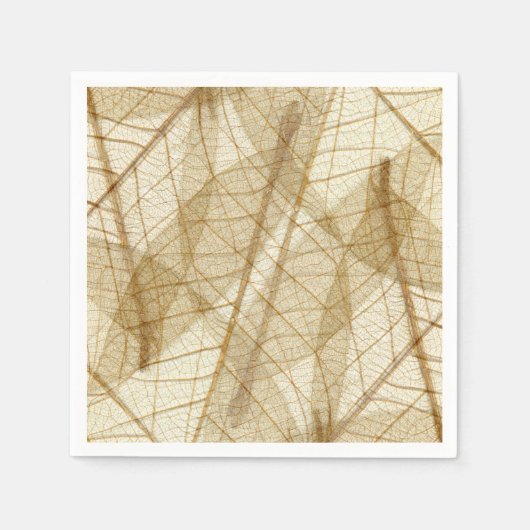 Rustic Sheer Cream Lace Leaves Servet (Voorkant)