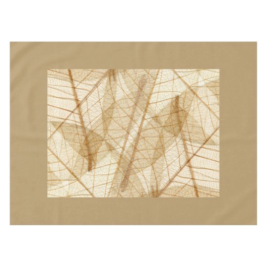 Rustic Sheer Cream Lace Leaves Tafelkleed (Voorkant (Horizontaal))