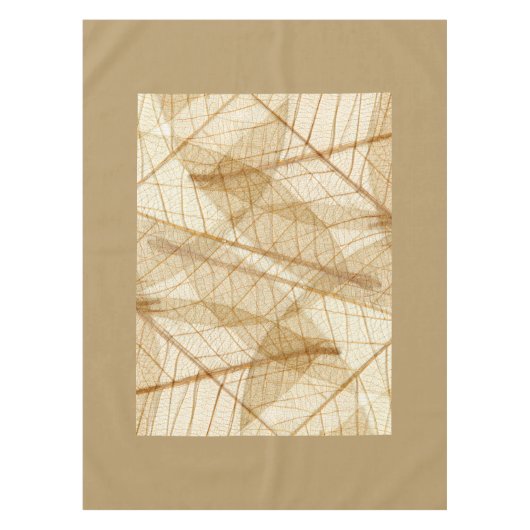 Rustic Sheer Cream Lace Leaves Tafelkleed (Voorkant)