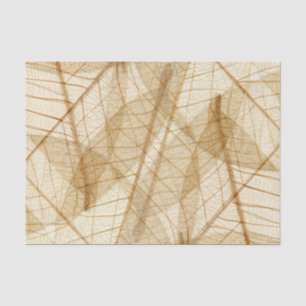 Rustic Sheer Cream Lace Leaves Tissuepapier