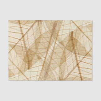 Rustic Sheer Cream Lace Leaves Tissuepapier