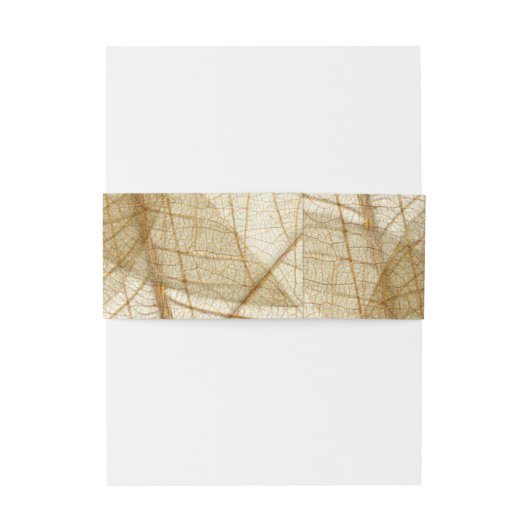 Rustic Sheer Cream Lace Leaves Uitnodigingen Wikkel (Achterkant Voorbeeld)