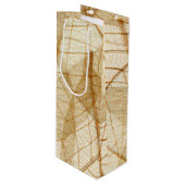 Rustic Sheer Cream Lace Leaves Wijn Cadeautas (Voorkant Gekanteld)