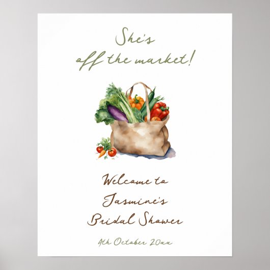 Rustic She's Off the Market Vrijgezellenfeest Welk Poster (Voorkant)
