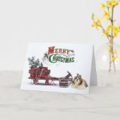 Rustic Shih Tzu Christmas Kaart (Gele Bloem)