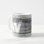 Rustic Shiplap Wood Boards Monogramed Koffiemok (Voorkant links)