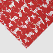 Rustic Silhouette Deer op papier met rood weefsel (Detail)