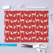 Rustic Silhouette Deer op papier met rood weefsel (Craft)