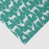 Rustic Silhouette Deer over Blauwgroen weefselpapi Tissuepapier (Detail)