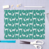 Rustic Silhouette Deer over Blauwgroen weefselpapi Tissuepapier (Craft)