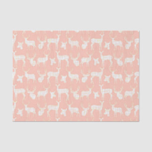 Rustic Silhouette Deer over roze weefselpapier Tissuepapier