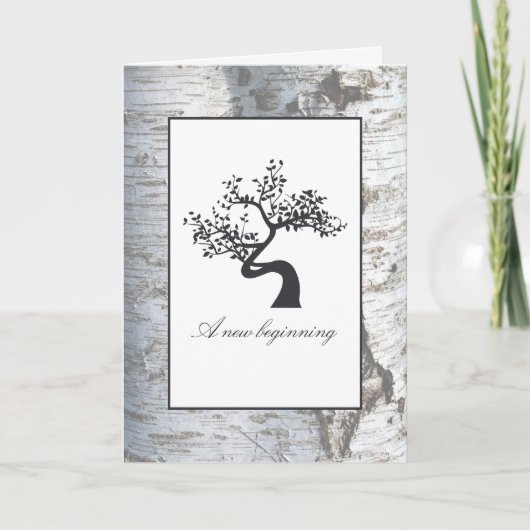 Rustic Silver Birch Tree Baby kondiging Aankondiging (Voorkant)