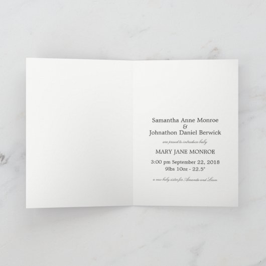 Rustic Silver Birch Tree Baby kondiging Aankondiging (Binnen)