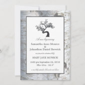 Rustic Silver Birch Tree Baby kondiging Aankondiging (Voorkant)