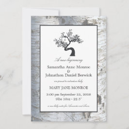 Rustic Silver Birch Tree Baby kondiging Aankondiging