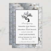 Rustic Silver Birch Tree Baby kondiging Aankondiging (Voorkant / Achterkant)