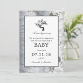 Rustic Silver Birch Tree Baby kondiging Aankondiging (Staand voorkant)