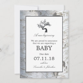 Rustic Silver Birch Tree Baby kondiging Aankondiging