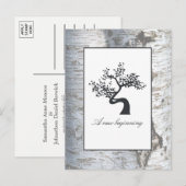 Rustic Silver Birch Tree Baby kondiging Aankondigingskaart (Voorkant / Achterkant)