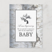 Rustic Silver Birch Tree Baby kondiging Aankondigingskaart (Voorkant)