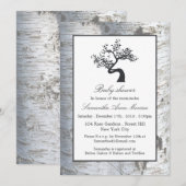 Rustic Silver Birch Tree Baby shower Kaart (Voorkant / Achterkant)