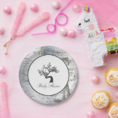Rustic Silver Birch Tree Baby shower Papieren Bordje (Feest)