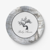 Rustic Silver Birch Tree Baby shower Papieren Bordje (Voorkant)
