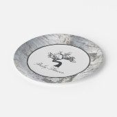 Rustic Silver Birch Tree Baby shower Papieren Bordje (Gekanteld)