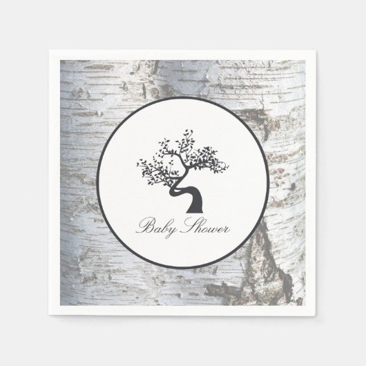 Rustic Silver Birch Tree Baby shower Servetten (Voorkant)