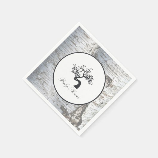 Rustic Silver Birch Tree Baby shower Servetten (Hoek)
