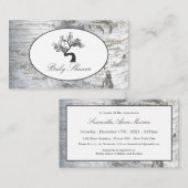 Rustic Silver Birch Tree Baby shower Ticket Invite Informatiekaartje (Voorkant / Achterkant)