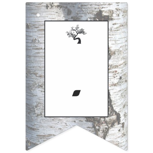 Rustic Silver Birch Tree Baby shower Vlaggetjes (Tweede vlag)