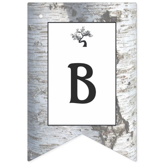 Rustic Silver Birch Tree Baby shower Vlaggetjes (Derde vlag)
