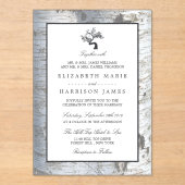 Rustic Silver Birch Tree Wedding Acryl Uitnodigingen (Voorkant)