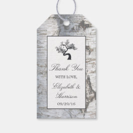 Rustic Silver Birch Tree Wedding Cadeaulabel