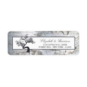 Rustic Silver Birch Tree Wedding Etiket