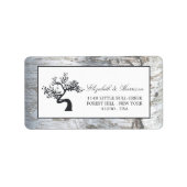 Rustic Silver Birch Tree Wedding Etiket (Voorkant)