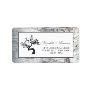 Rustic Silver Birch Tree Wedding Etiket