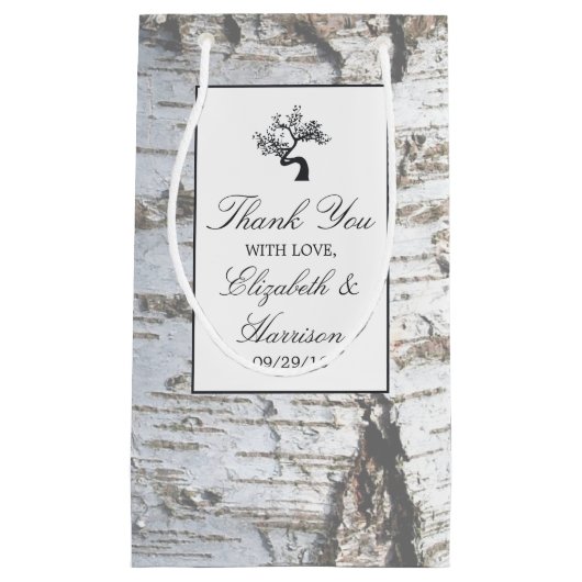 Rustic Silver Birch Tree Wedding Klein Cadeauzakje (Voorkant)