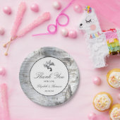 Rustic Silver Birch Tree Wedding Papieren Bordje (Feest)