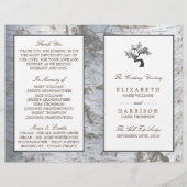 Rustic Silver Birch Tree Wedding Programme (Voorkant)