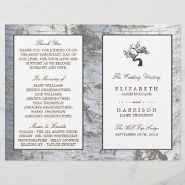 Rustic Silver Birch Tree Wedding Programme