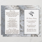 Rustic Silver Birch Tree Wedding Programme (Voorkant / Achterkant)