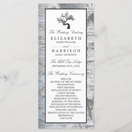 Rustic Silver Birch Tree Wedding Programme Programmakaart