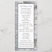 Rustic Silver Birch Tree Wedding Programme Programmakaart (Achterkant)