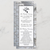 Rustic Silver Birch Tree Wedding Programme Programmakaart (Voorkant / Achterkant)