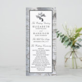 Rustic Silver Birch Tree Wedding Programme Programmakaart (Staand voorkant)