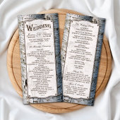 Rustic Silver Birch Tree Wedding Programme Reclamekaart